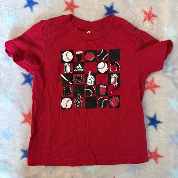 Adidas Red and Black Sports Short Set, Size 24 months - Picture 5 of 5